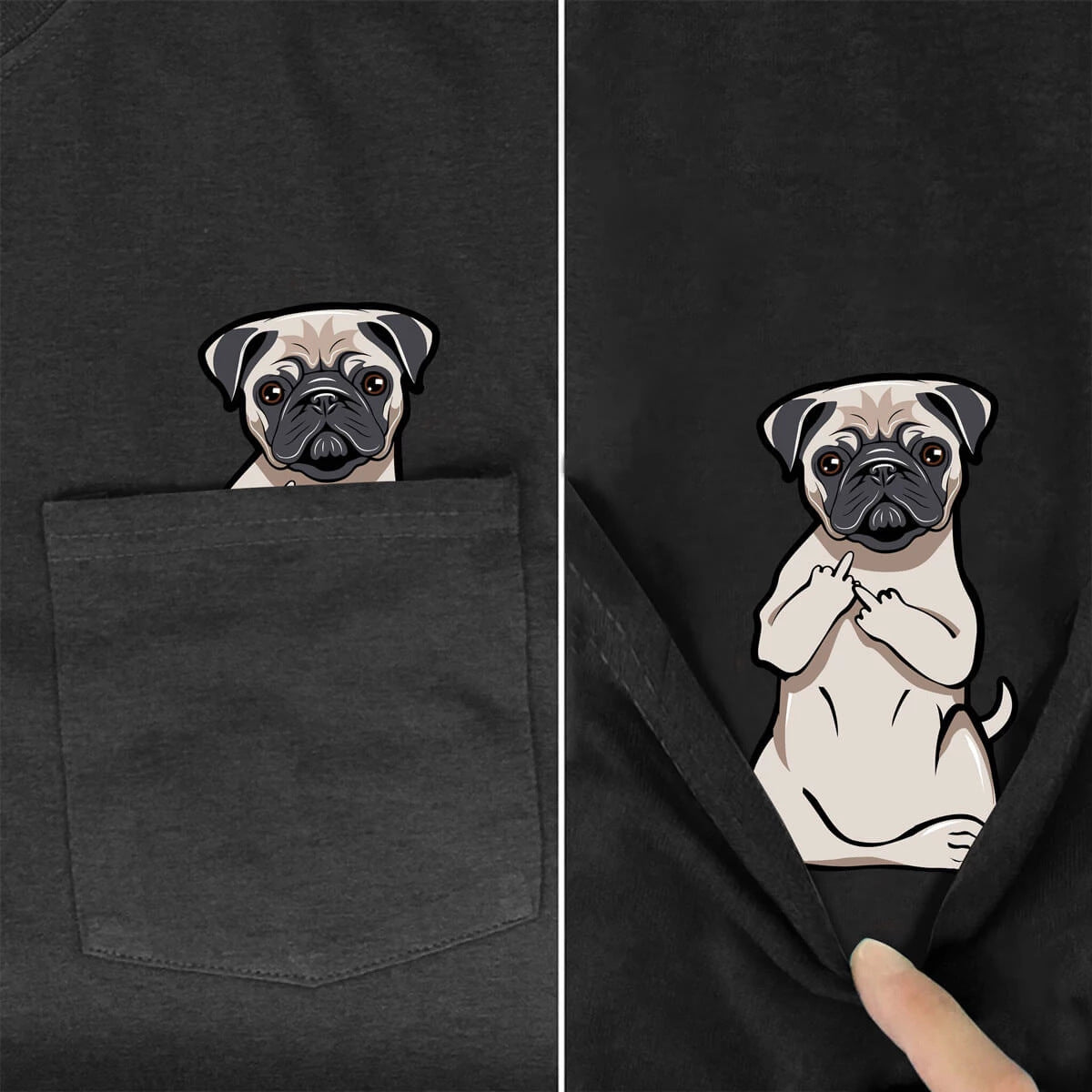 Amazon 2D printed short sleeve pocket T-shirt unisex Shar Pei entertainment series wish one piece