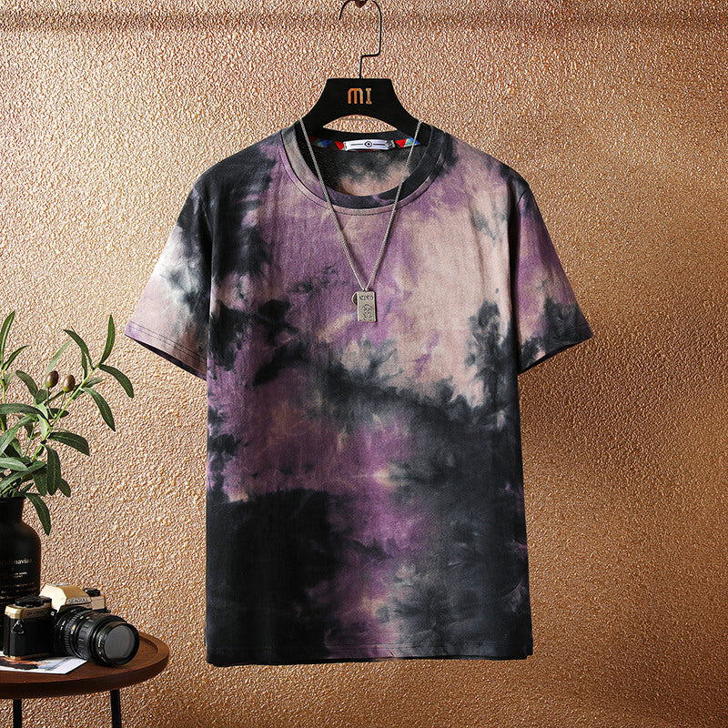 Cross-border 2025 Multiple Colours new Japanese short-sleeved t-shirt men's trendy brand loose ins Hong Kong style camouflage T-shirt men's clothing