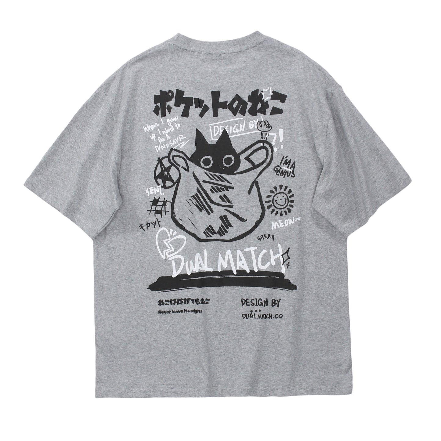 Fashion brand Japanese cartoon print short-sleeved T-shirt men's summer retro street loose couple casual T-shirt tops