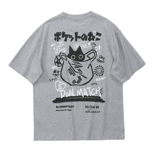 Fashion brand Japanese cartoon print short-sleeved T-shirt men's summer retro street loose couple casual T-shirt tops