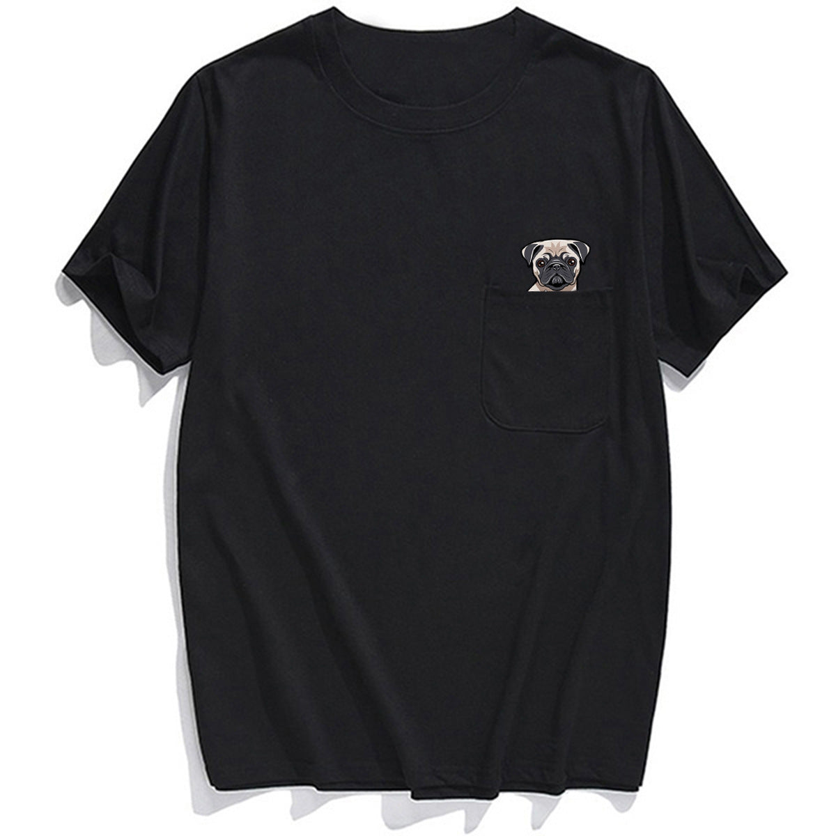 Amazon 2D printed short sleeve pocket T-shirt unisex Shar Pei entertainment series wish one piece