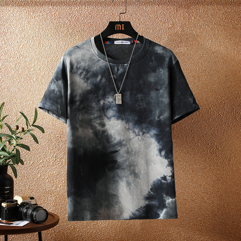 Cross-border 2025 Multiple Colours new Japanese short-sleeved t-shirt men's trendy brand loose ins Hong Kong style camouflage T-shirt men's clothing
