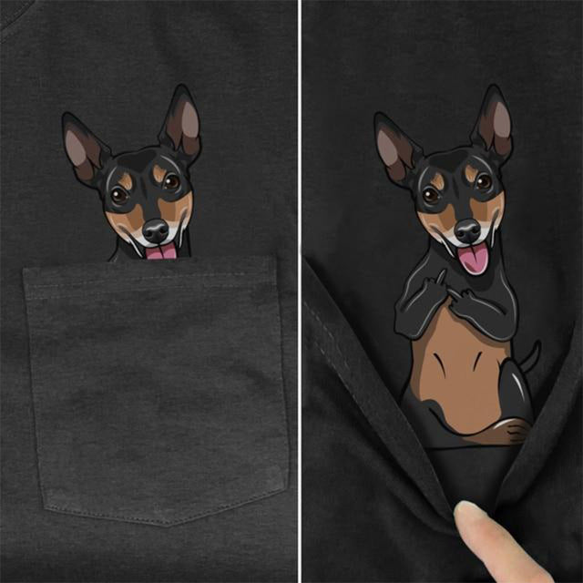 Amazon 2D printed short sleeve pocket T-shirt unisex Shar Pei entertainment series wish one piece