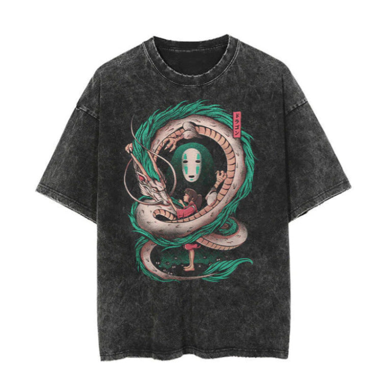 Washed T-shirt printing