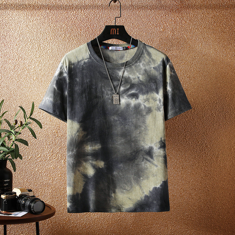 Cross-border 2025 Multiple Colours new Japanese short-sleeved t-shirt men's trendy brand loose ins Hong Kong style camouflage T-shirt men's clothing