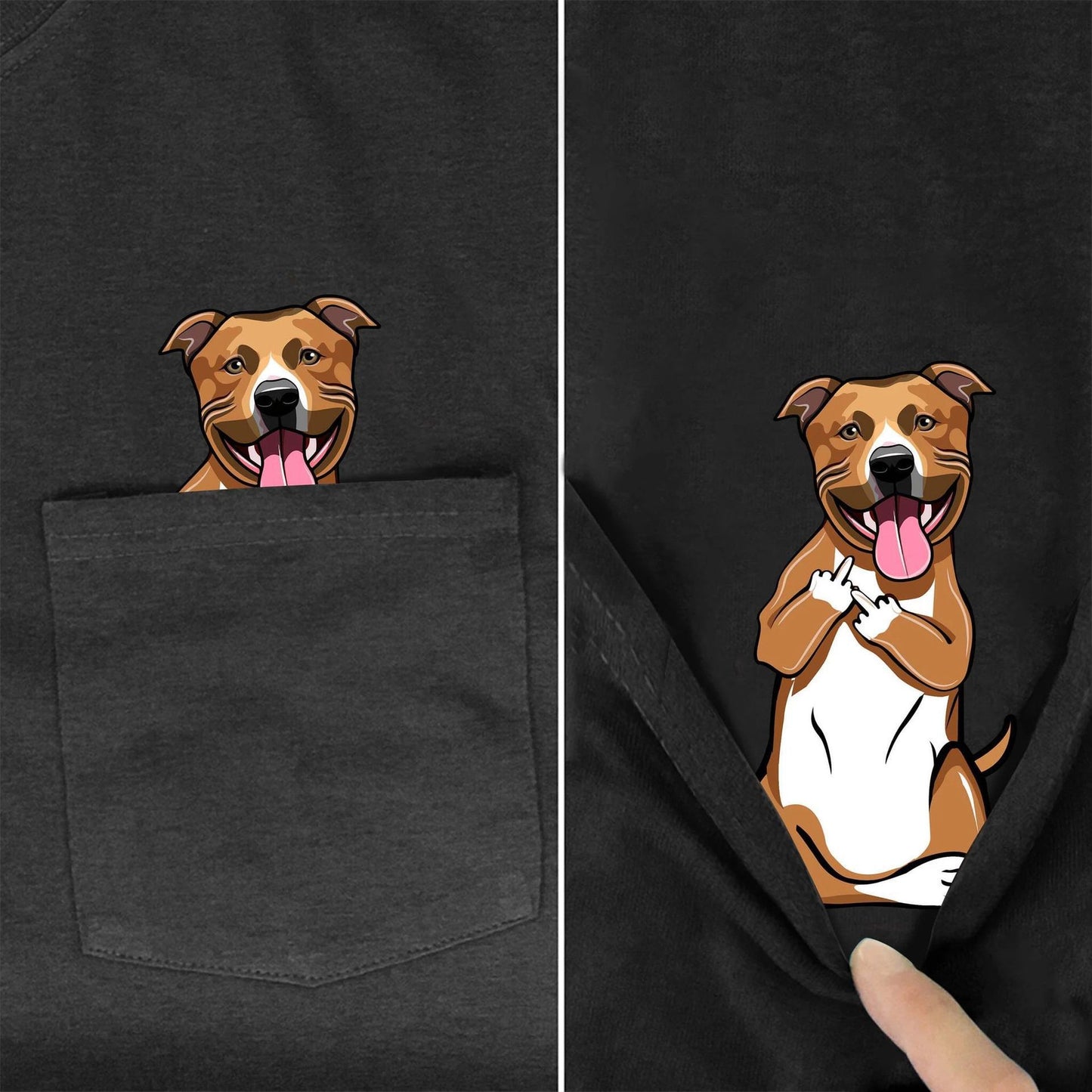 Amazon 2D printed short sleeve pocket T-shirt unisex Shar Pei entertainment series wish one piece