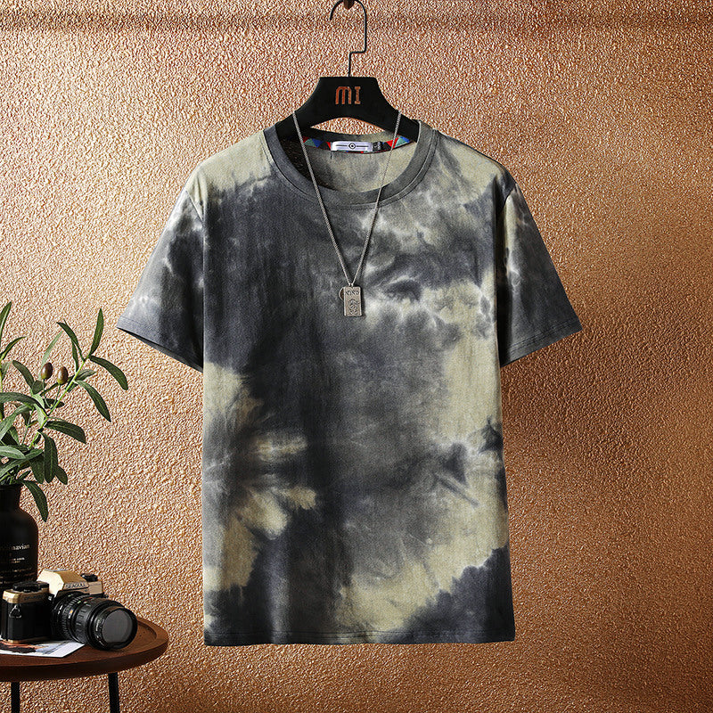 Cross-border 2025 Multiple Colours new Japanese short-sleeved t-shirt men's trendy brand loose ins Hong Kong style camouflage T-shirt men's clothing