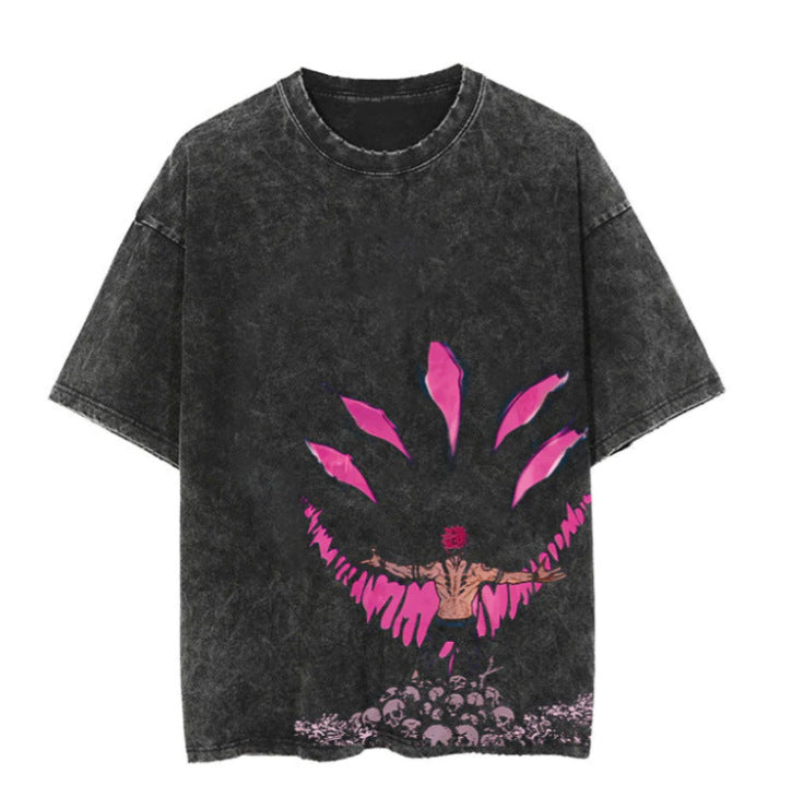 Washed T-shirt printing