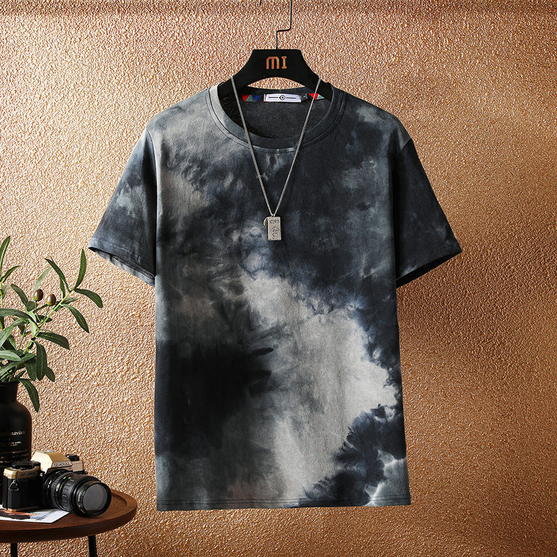 Cross-border 2025 Multiple Colours new Japanese short-sleeved t-shirt men's trendy brand loose ins Hong Kong style camouflage T-shirt men's clothing