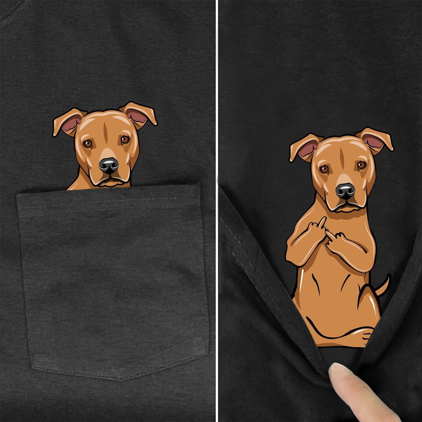 Amazon 2D printed short sleeve pocket T-shirt unisex Shar Pei entertainment series wish one piece
