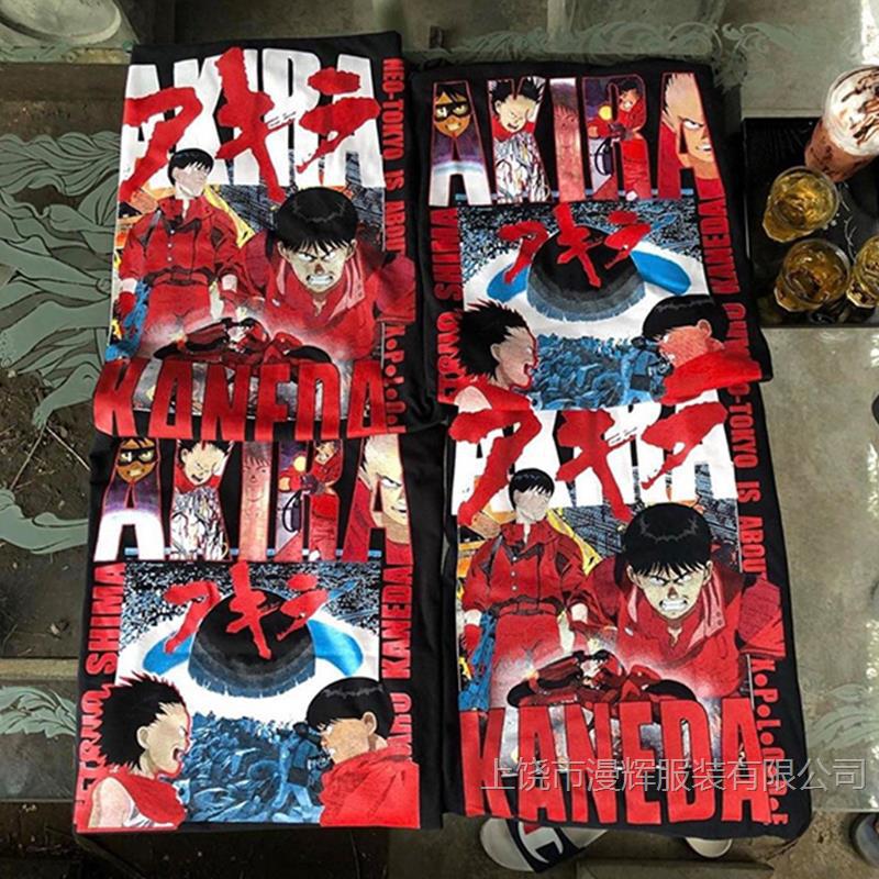 BC anime print short-sleeved T-shirt for men and women hip-hop high street loose round neck retro top