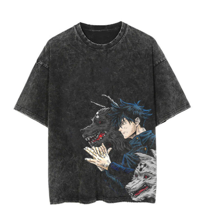 Washed T-shirt printing