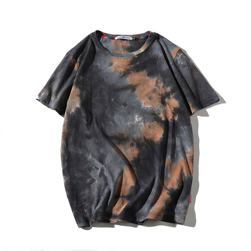 Cross-border 2025 Multiple Colours new Japanese short-sleeved t-shirt men's trendy brand loose ins Hong Kong style camouflage T-shirt men's clothing