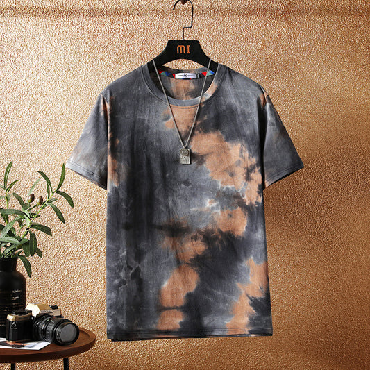 Cross-border 2025 Multiple Colours new Japanese short-sleeved t-shirt men's trendy brand loose ins Hong Kong style camouflage T-shirt men's clothing