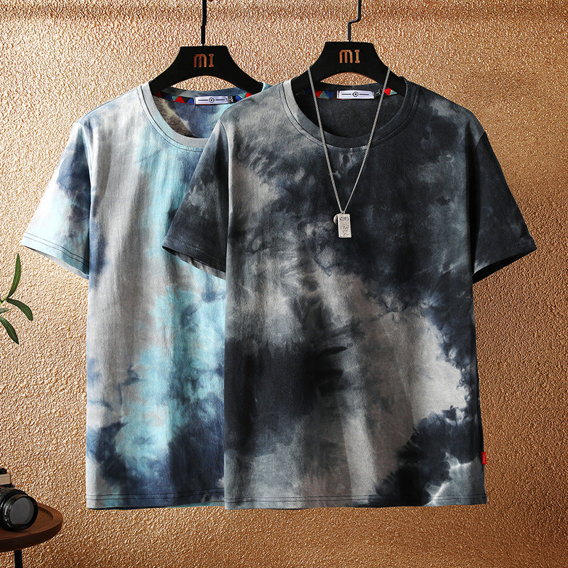 Cross-border 2025 Multiple Colours new Japanese short-sleeved t-shirt men's trendy brand loose ins Hong Kong style camouflage T-shirt men's clothing