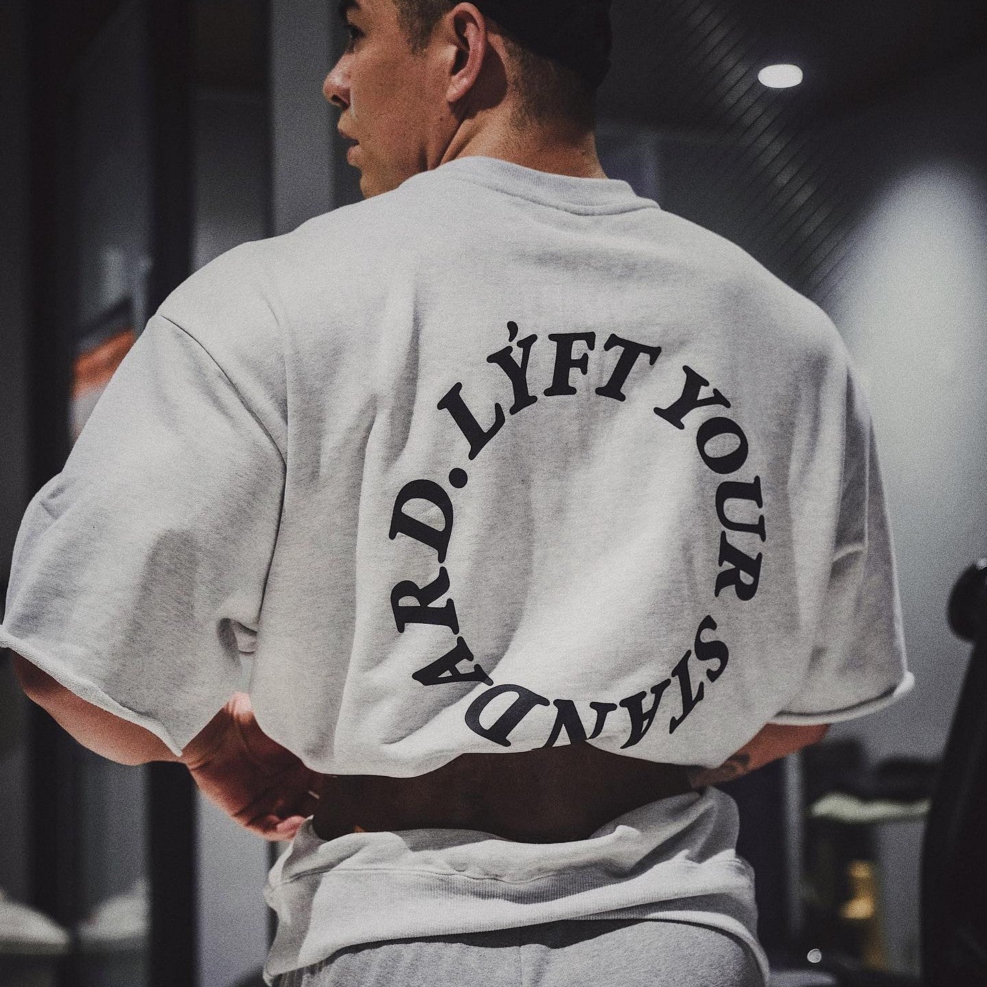 Muscle fitness short-sleeved men's heavy cotton basketball brothers training clothes versatile loose half-sleeved sports T-shirt