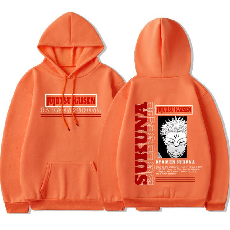 Japanese anime spell fight back to two sides Su Nuo new printed pullover sweatshirt plus velvet hoodie top hoodie