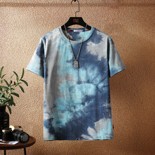 Cross-border 2025 Multiple Colours new Japanese short-sleeved t-shirt men's trendy brand loose ins Hong Kong style camouflage T-shirt men's clothing