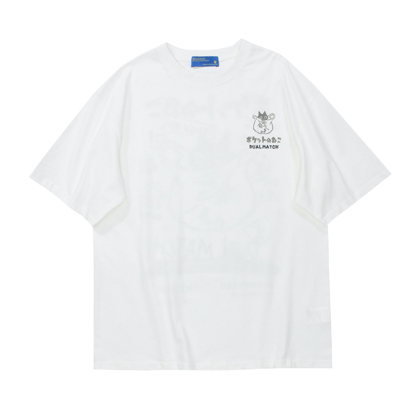 Fashion brand Japanese cartoon print short-sleeved T-shirt men's summer retro street loose couple casual T-shirt tops