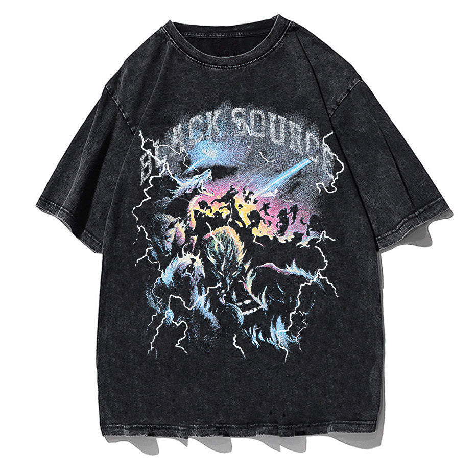 Summer Fashion T-shirts Men Hip Hop Streetwear Printed Harajuku Cotton Casual T-shirts Short Sleeve Tops T-shirts