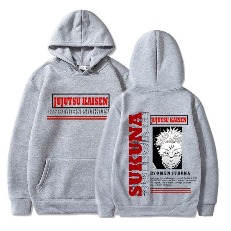 Japanese anime spell fight back to two sides Su Nuo new printed pullover sweatshirt plus velvet hoodie top hoodie