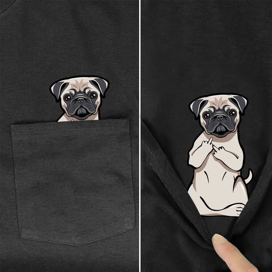 Amazon 2D printed short sleeve pocket T-shirt unisex Shar Pei entertainment series wish one piece