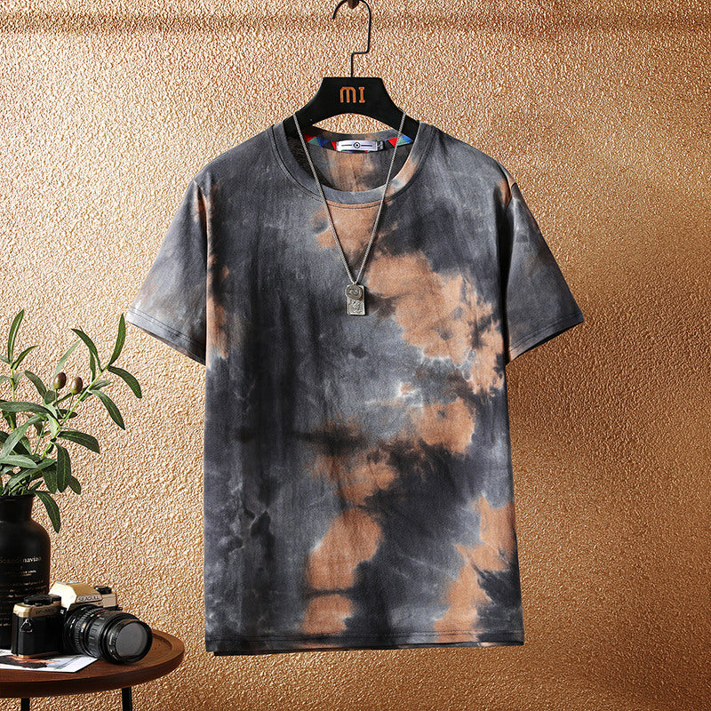 Cross-border 2025 Multiple Colours new Japanese short-sleeved t-shirt men's trendy brand loose ins Hong Kong style camouflage T-shirt men's clothing