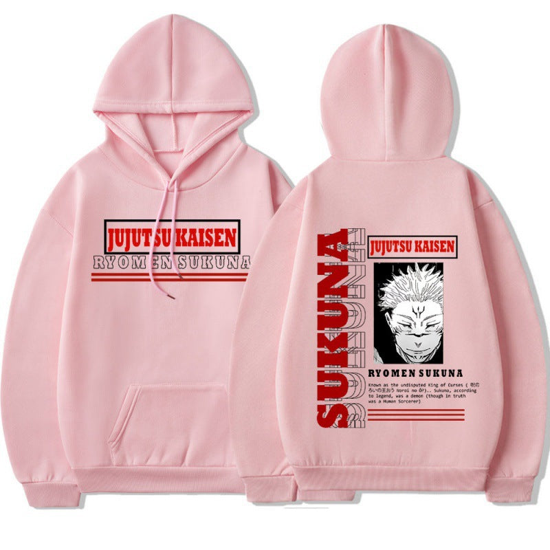 Japanese anime spell fight back to two sides Su Nuo new printed pullover sweatshirt plus velvet hoodie top hoodie